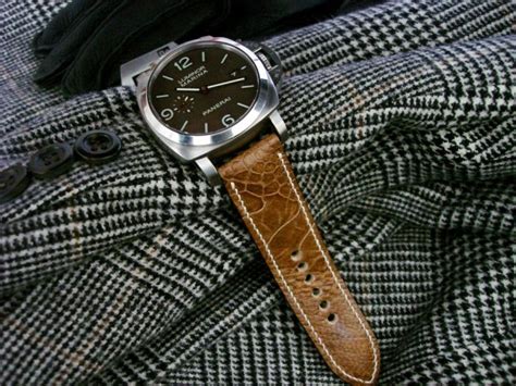 panerai ostrich leg strap|Desert Tan Ostrich Leg skin watch strap for Panerai .